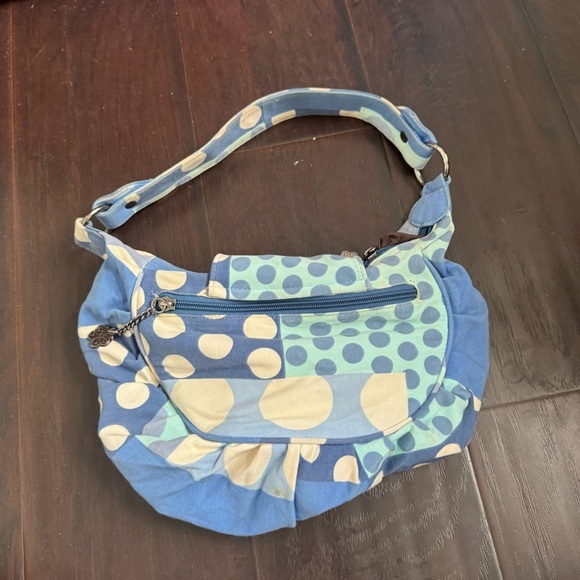 Y2K Polka Dot Patchwork Shoulder Bag baguette - Picture 5 of 9